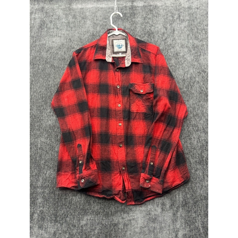 Gioberti Shirt Mens XL Red Black Check Flannel Casual Shirttail Hem Button Up